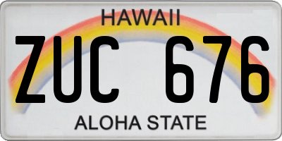 HI license plate ZUC676