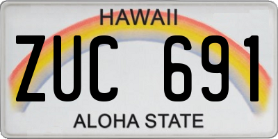 HI license plate ZUC691