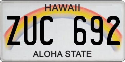 HI license plate ZUC692