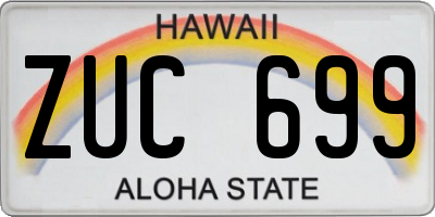 HI license plate ZUC699