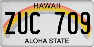HI license plate ZUC709