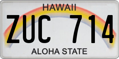 HI license plate ZUC714