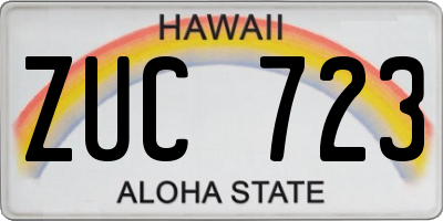 HI license plate ZUC723