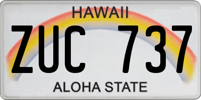 HI license plate ZUC737