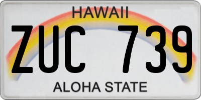 HI license plate ZUC739