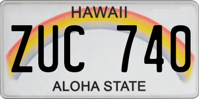 HI license plate ZUC740
