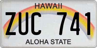 HI license plate ZUC741