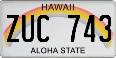 HI license plate ZUC743
