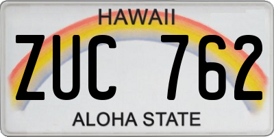 HI license plate ZUC762