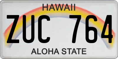 HI license plate ZUC764