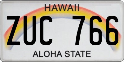 HI license plate ZUC766