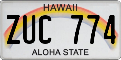 HI license plate ZUC774