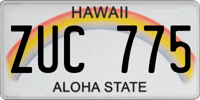 HI license plate ZUC775