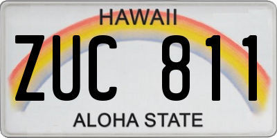 HI license plate ZUC811