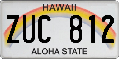 HI license plate ZUC812