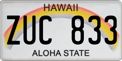 HI license plate ZUC833