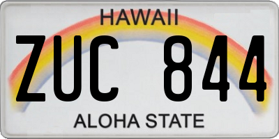 HI license plate ZUC844
