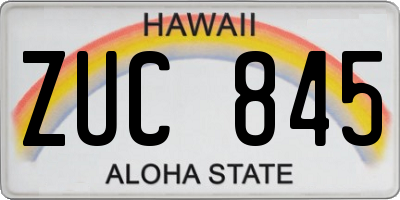 HI license plate ZUC845