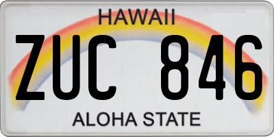 HI license plate ZUC846
