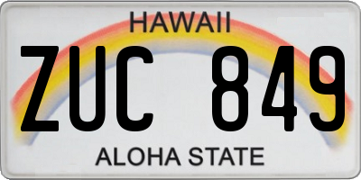 HI license plate ZUC849