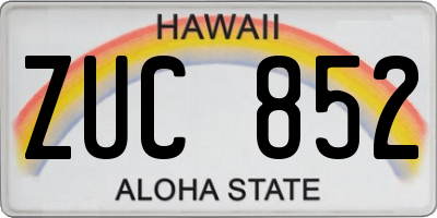 HI license plate ZUC852