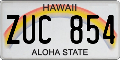 HI license plate ZUC854