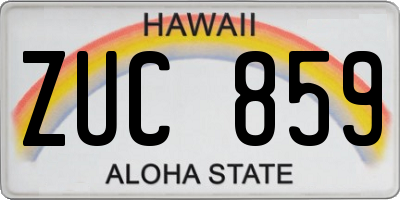 HI license plate ZUC859