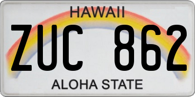 HI license plate ZUC862