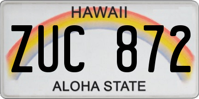 HI license plate ZUC872