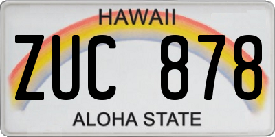 HI license plate ZUC878