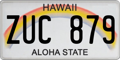 HI license plate ZUC879