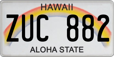 HI license plate ZUC882