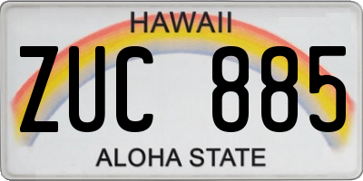 HI license plate ZUC885
