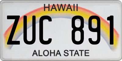 HI license plate ZUC891