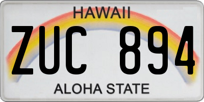 HI license plate ZUC894