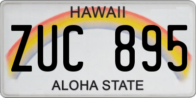 HI license plate ZUC895