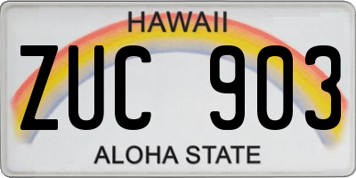 HI license plate ZUC903