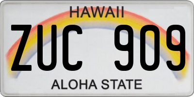 HI license plate ZUC909