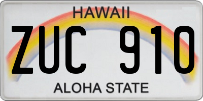 HI license plate ZUC910