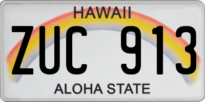 HI license plate ZUC913