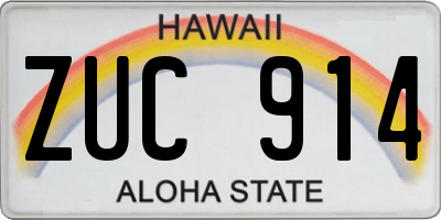 HI license plate ZUC914