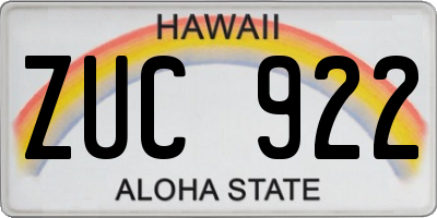 HI license plate ZUC922