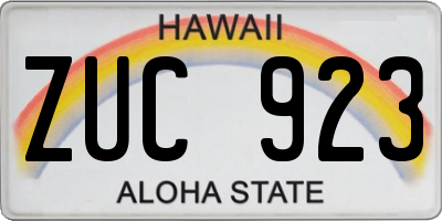 HI license plate ZUC923