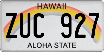 HI license plate ZUC927