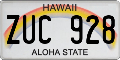 HI license plate ZUC928