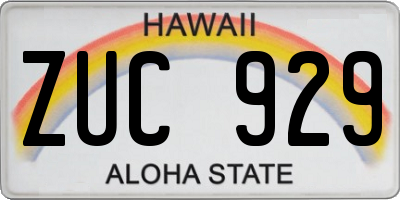 HI license plate ZUC929
