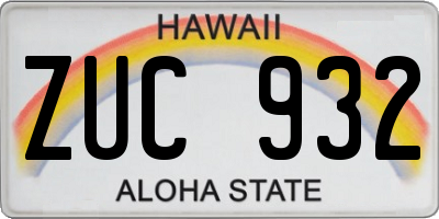 HI license plate ZUC932
