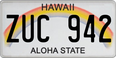 HI license plate ZUC942