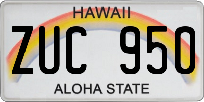 HI license plate ZUC950