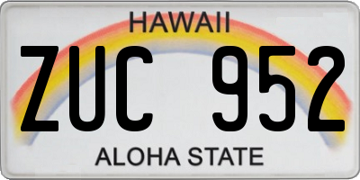 HI license plate ZUC952